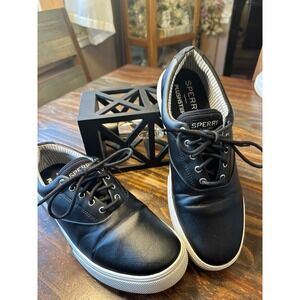 Sperry Black Leather Plushstep Office Siren Lace Up Casual Men's Shoes Size 11